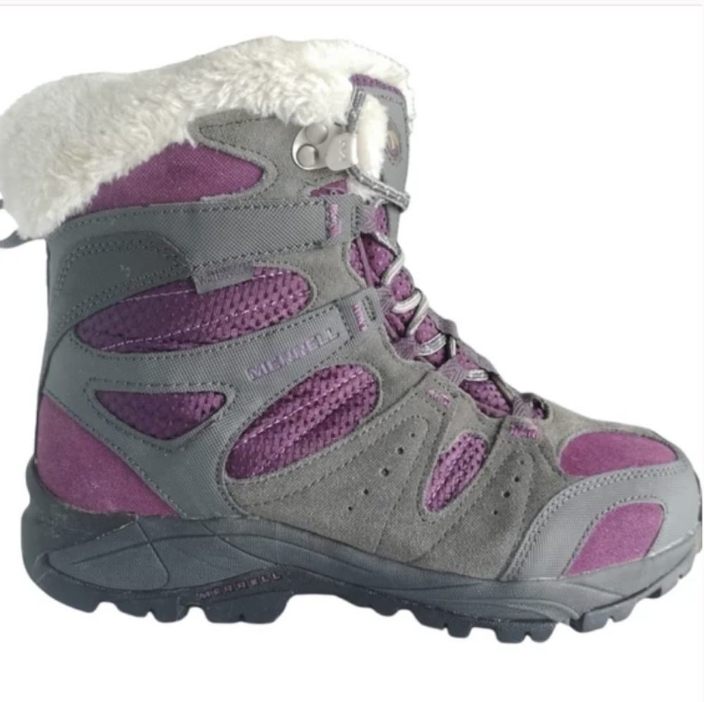 Merrell Kiandra Insulated Waterproof Fur Trimmed Hiking Ankle Womens Boots. 7.
